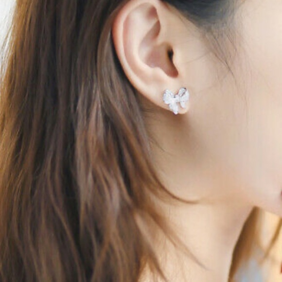 Stud Earrings 925 Silver White Sapphire - Picture 5 of 5